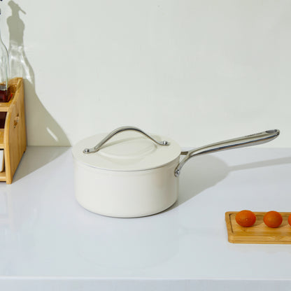 Non-Stick Ceramic Sauce Pan with Lid (3 qt)