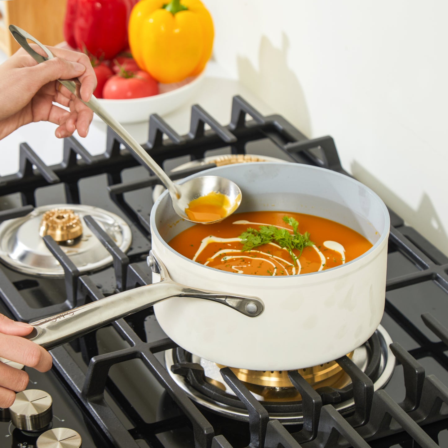 Non-Stick Ceramic Sauce Pan with Lid (3 qt)